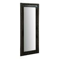 Espejo decorativo alto rectangular estilo clásico, marco tallado negro, para pared