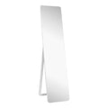 Espejo de cuerpo entero con soporte, rectangular moderno, sin marco, color blanco